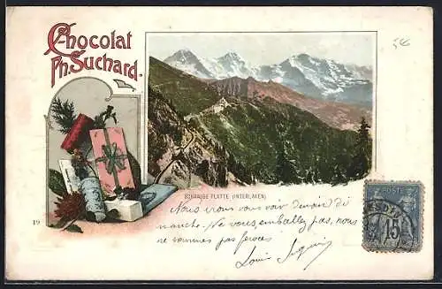 AK Schynige Platte, Schokoladen-Reklame für Chocolat Ph. Suchard