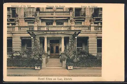 AK Zürich, Hotel Eden au Lac