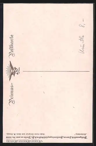 Künstler-AK Wohlgemuth & Lissner, Primus-Postkarte No. 5039, Erwartung, Maid mit Boot