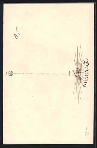 Künstler-AK Wohlgemuth & Lissner, Primus-Postkarte No. 2522: Schäfer mit Schafen vor dem Turmtor auf einer Strasse