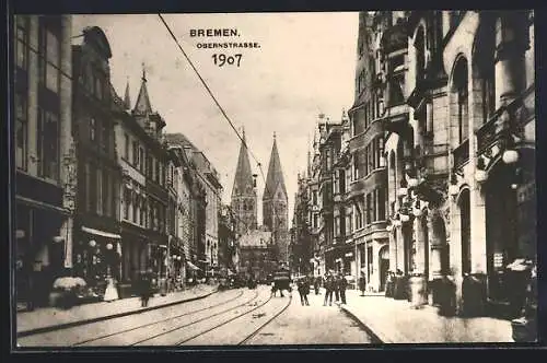 AK Bremen, Obernstrasse in 1907