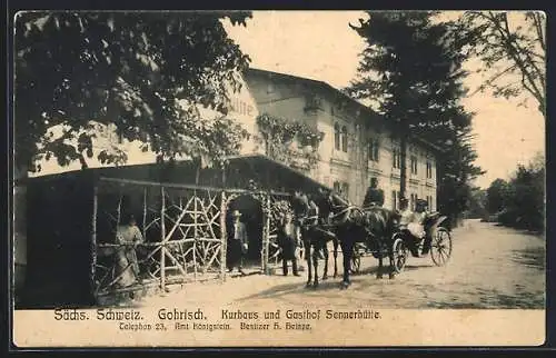 AK Gohrisch /Sächs. Schweiz, Kurhaus und Gasthof Sennerhütte, bes. H. Heinze