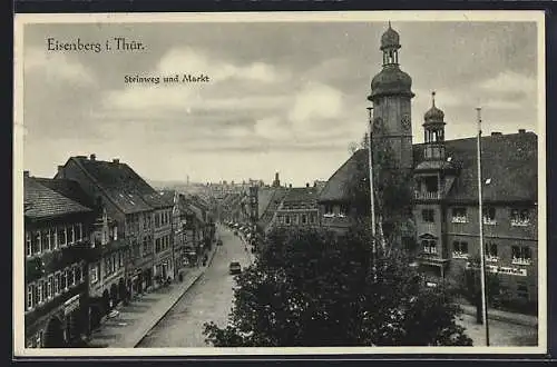 AK Eisenberg / Thür., Steinweg und Markt