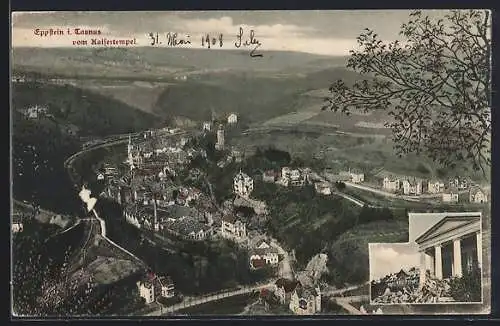 AK Eppstein / Taunus, Ortsansicht vom Kaisertempel