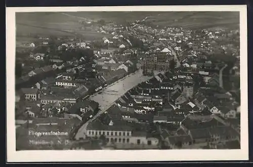 AK Mistelbach, Fliegeraufnahme vom Hauptplatz