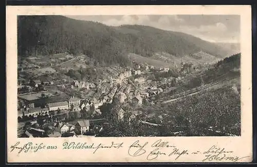 AK Wildbad / Württ., Blick durch das Tal