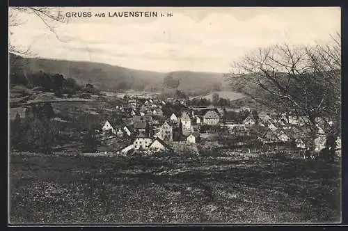 AK Lauenstein / Hameln, Ortsansicht vom Hügel aus