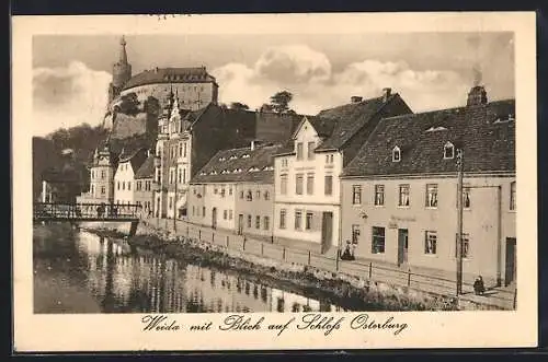 AK Weida / Thür., Ansicht mit Blick auf Schloss Osterburg