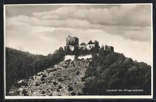 AK Klingenmünster, Blick zur Burg Landeck