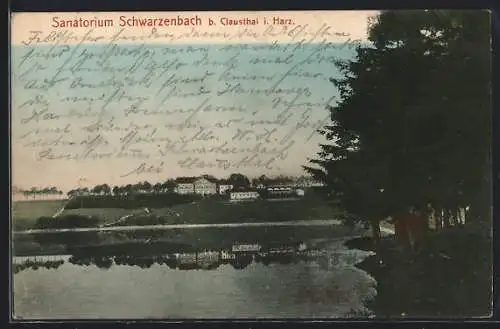 AK Schwarzenbach / Clausthal-Zellerfeld, Blick auf das Sanatorium