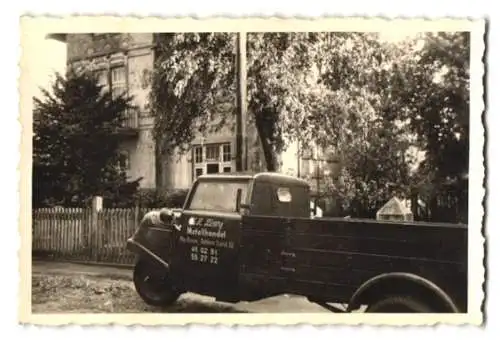 Fotografie Tempo LKW mit Werbung Metallhandel H. Lönry aus Hamburg-Rissen