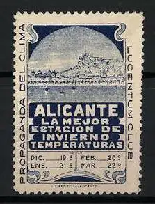 Reklamemarke Alicante, La Mejor Estación de Invierno, Küstenlandschaft