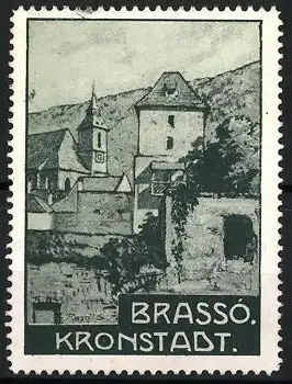 Reklamemarke Brassó, Kronstadt, historische Stadtansicht