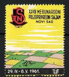 Reklamemarke Novi Sad, XXVIII Medunarodni Poljoprivredni Sajam, Landschaft, 1961