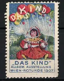 Reklamemarke Wien, Das Kind, Luftballons, 1907