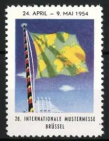 Reklamemarke Brüssel, 28. Internationale Mustermesse, Flagge 1954