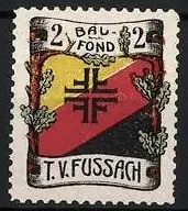 Reklamemarke Turnverein Fussach, Baufond, Wappen mit Eichenlaub