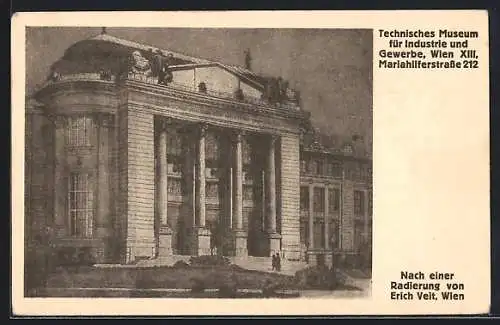 Künstler-AK Wien, Technisches Museum für Industrie und Gewerbe, Mariahilferstrasse 212