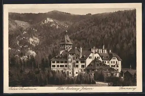 AK Semmering, Palace-Sanatorium u. Hotel Erzherzog Johann aus der Vogelschau