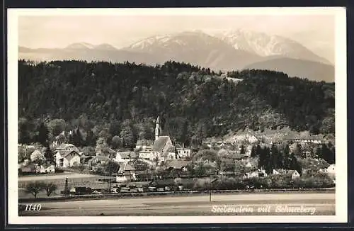 AK Seebenstein, Gesamtansicht mit Schneeberg