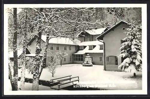 AK Kirchberg am Wechsel, Erholungsheim der Meisterkrankenkasse im Winter