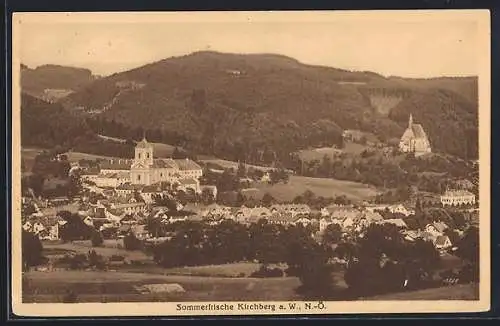 AK Kirchberg am Wechsel, Gesamtansicht aus der Vogelschau