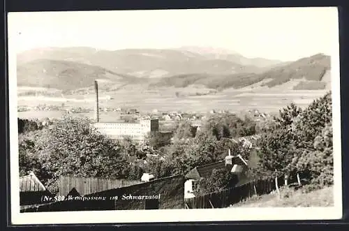 AK Wimpassing im Schwarzatal, Totalansicht mit Bergpanorama aus der Vogelschau