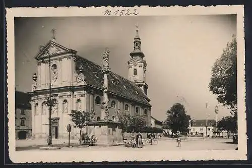 Foto-AK Bruck an der Leitha, An der Kirche