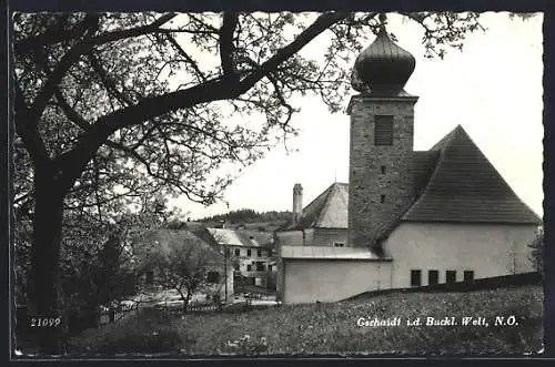 AK Gschaid i. d. Buckl. Welt, Ortspartie mit Kirche