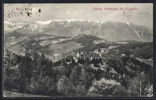 AK Wartenstein /Gloggnitz, Schloss vor Bergpanorama