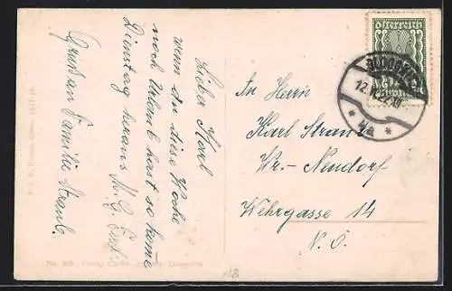 AK Gloggnitz /N.-Oe., Teilansicht mit Bergen