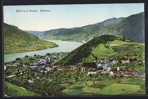 AK Spitz a. d. Donau, Wachau, Teilansicht mit Kirche