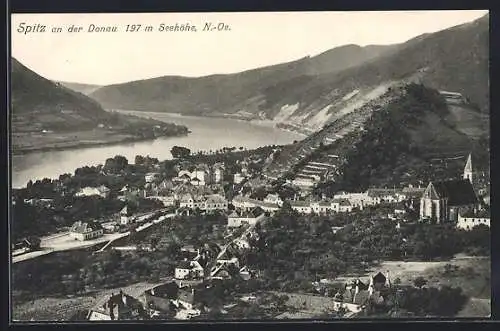 AK Spitz a. d. Donau, Teilansicht mit Kirche