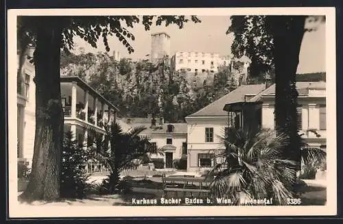 AK Baden b. Wien, Kurhaus Sacher im Helenental