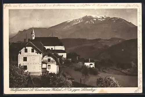 AK St. Corona am Wechsel, Teilansicht gegen den Schneeberg