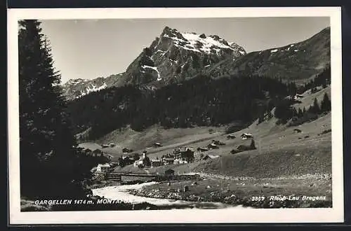 AK Gargellen /Montafon, Ortsansicht gegen den Berg