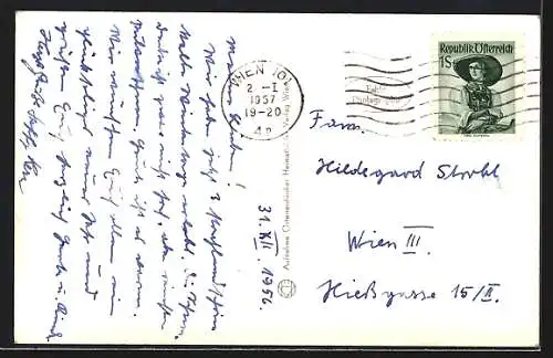 AK Göstling a. d. Ybbs, Ortsansicht vom Berg aus im Schnee