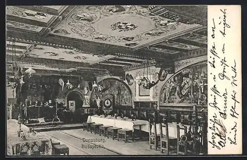 AK Budapest, Saal in der Donauburg