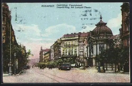 AK Budapest, Leopold-Ring mit Lustspiel-Theater