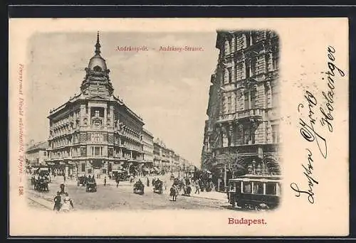 AK Budapest, Blick in die Andrásy-Strasse