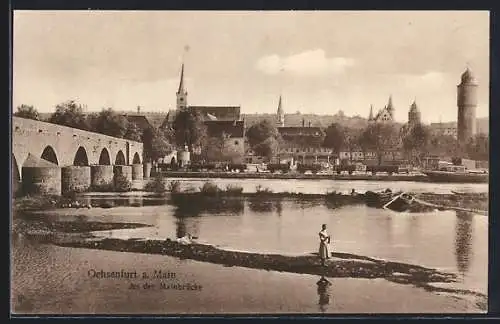 AK Ochsenfurt / Main, an der Mainbrücke