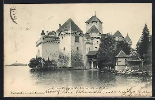 AK Chillon, Schloss vom Wasser aus