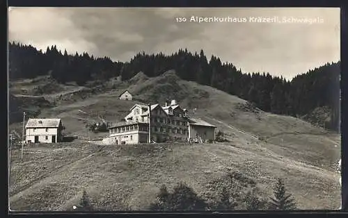 AK Urnäsch, Kräzerli /Schwägalp, Alpenkurhaus mit Berglandschaft