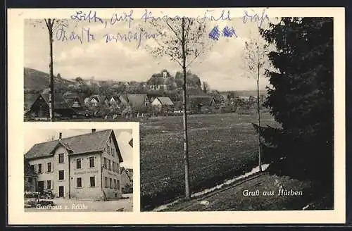 AK Hürben / Brenz, Teilansicht und Gasthaus zum Rössle