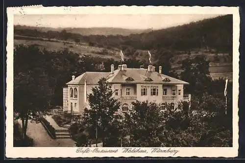 AK Würzburg, Café-Restaurant Waldhaus von Hugo Schäfer