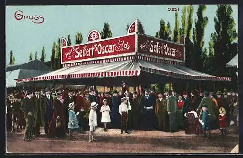 AK Leipziger Messe, Hurra Seifert`s Oscar ist da, Schausteller beim Volksfest