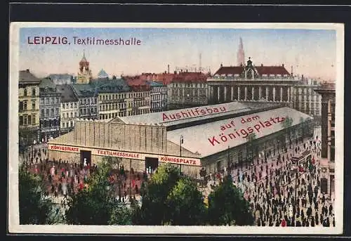 AK Textilmessehalle auf dem Königsplatz zur Leipziger Messe