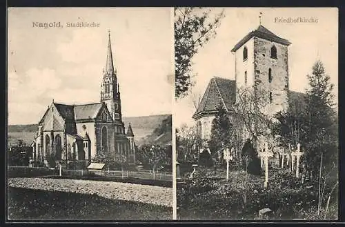 AK Nagold, Stadtkirche und Friedhofkirche