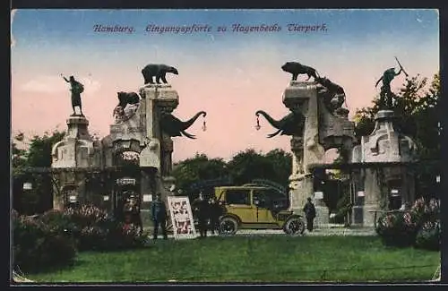 AK Hamburg, Eingangspforte zu Hagenbeck`s Tierpark