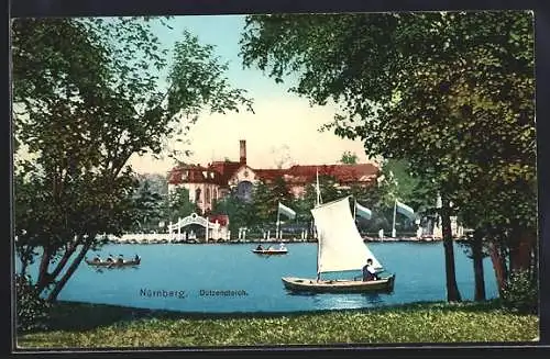 AK Nürnberg, Gasthaus Dutzendteich am Ufer